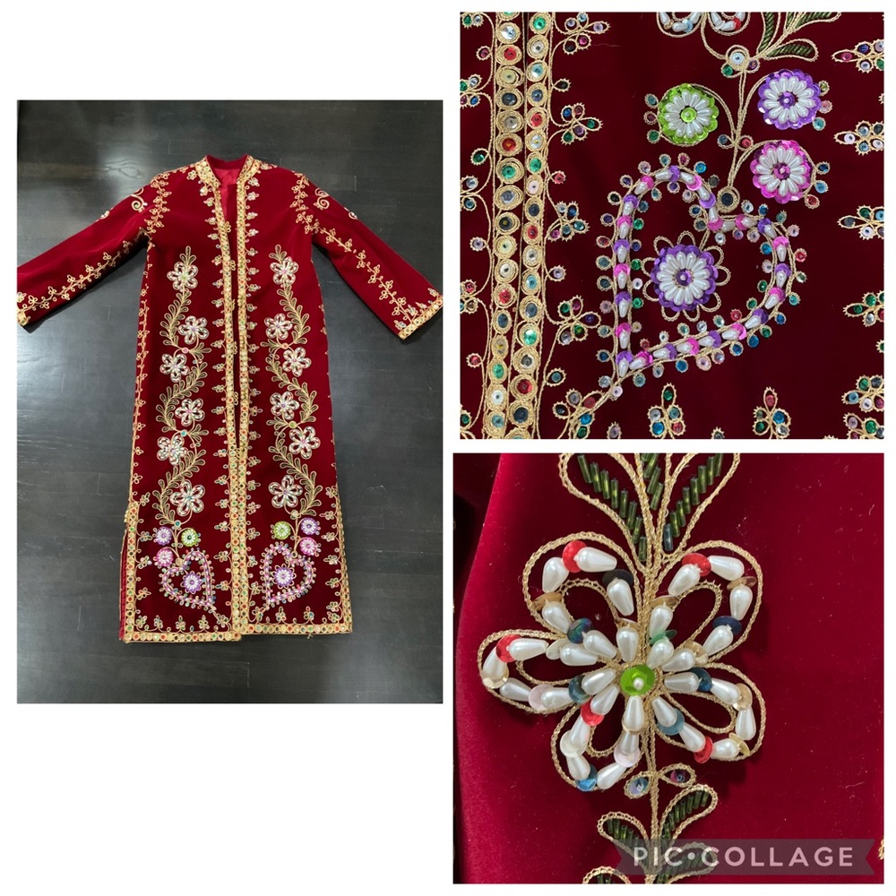70’s TRADITIONAL KATAF WITH TURKISH MOTIFS BEADED MARAS THREAD BROCADE SULTAN‎